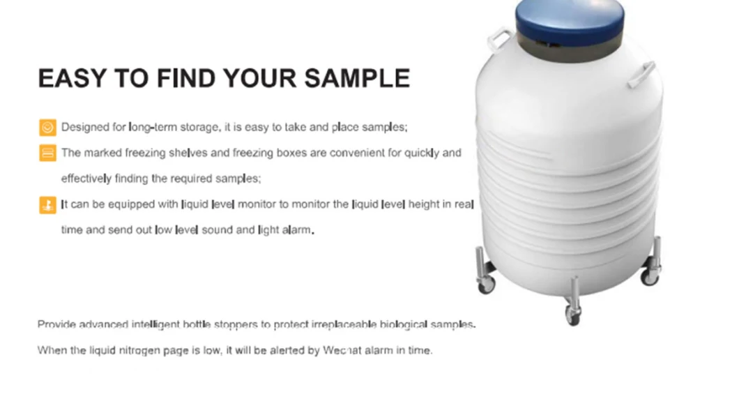 Wide Neck Type Biologic Liquid Nitrogen Container Suitable for Lab Liquid Nitrogen Container Price